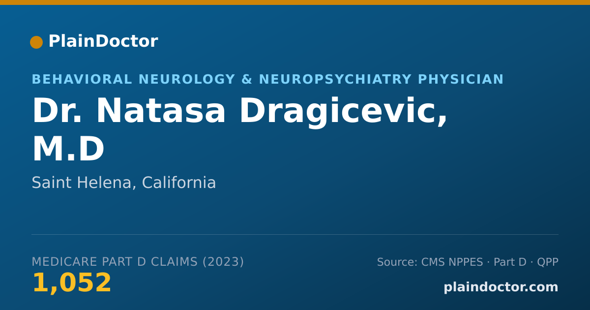Shareable card for Natasa Dragicevic, M.D - Behavioral Neurology & Neuropsychiatry Physician, Saint Helena, CA