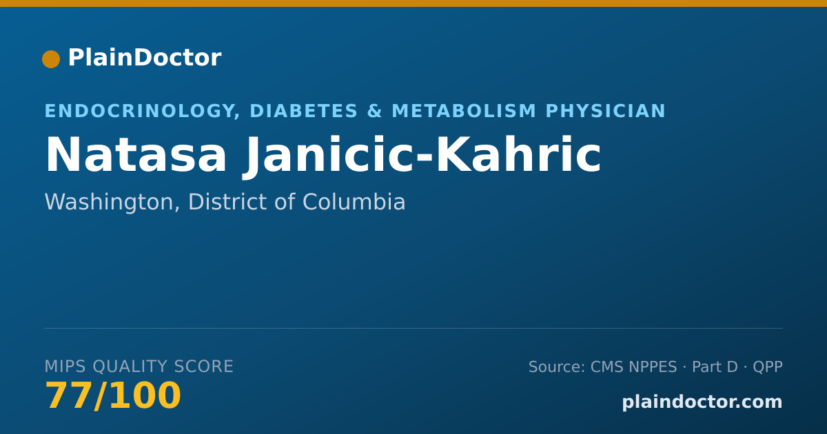 Shareable card for Natasa Janicic-Kahric - Endocrinology, Diabetes & Metabolism Physician, Washington, DC