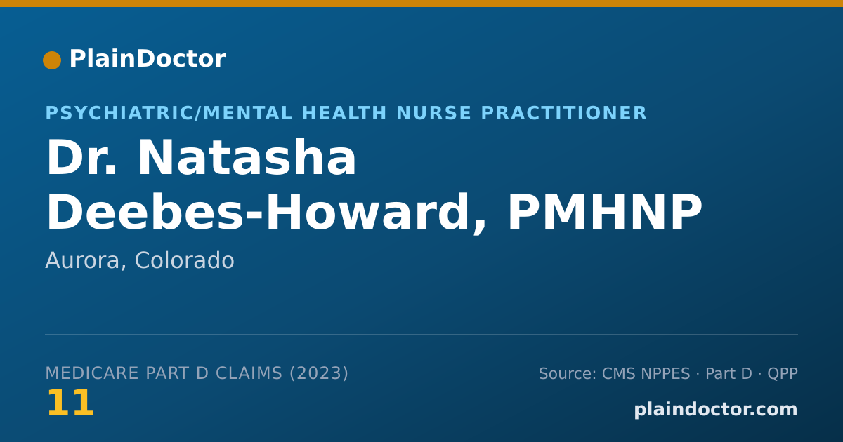 Shareable card for Natasha Deebes-Howard, PMHNP - Psychiatric/Mental Health Nurse Practitioner, Aurora, CO