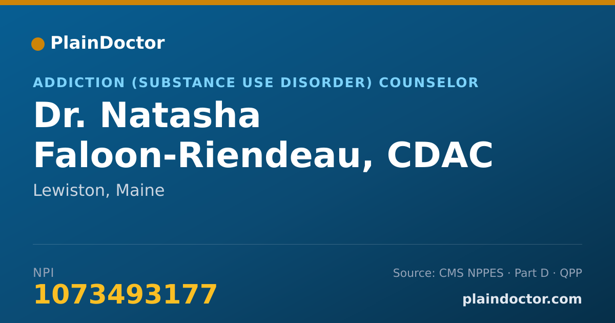 Shareable card for Natasha Faloon-Riendeau, CDAC - Addiction (Substance Use Disorder) Counselor, Lewiston, ME