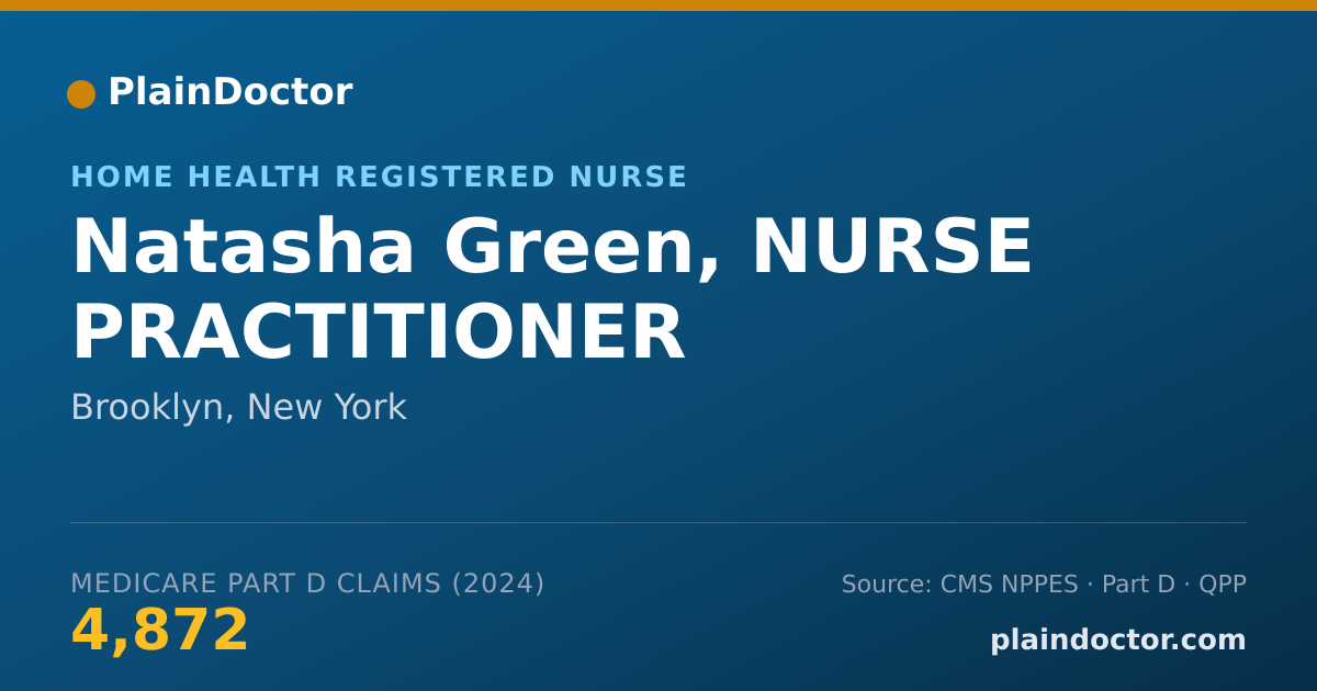 Shareable card for Natasha Green, NURSE PRACTITIONER - Home Health Registered Nurse, Brooklyn, NY