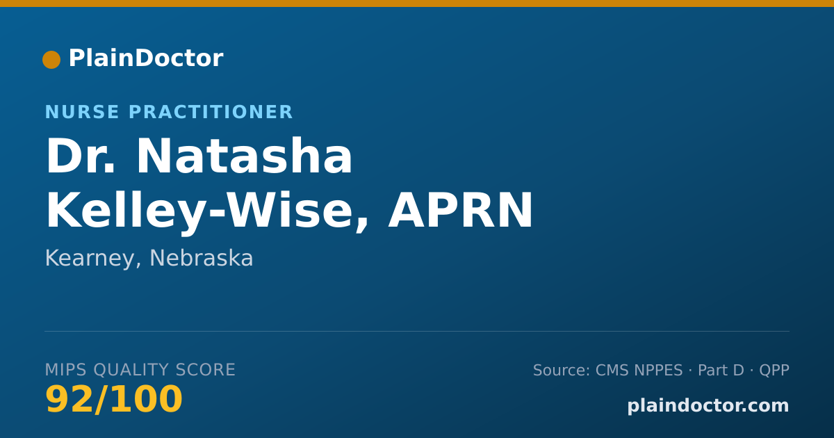 Shareable card for Natasha Kelley-Wise, APRN - Nurse Practitioner, Kearney, NE
