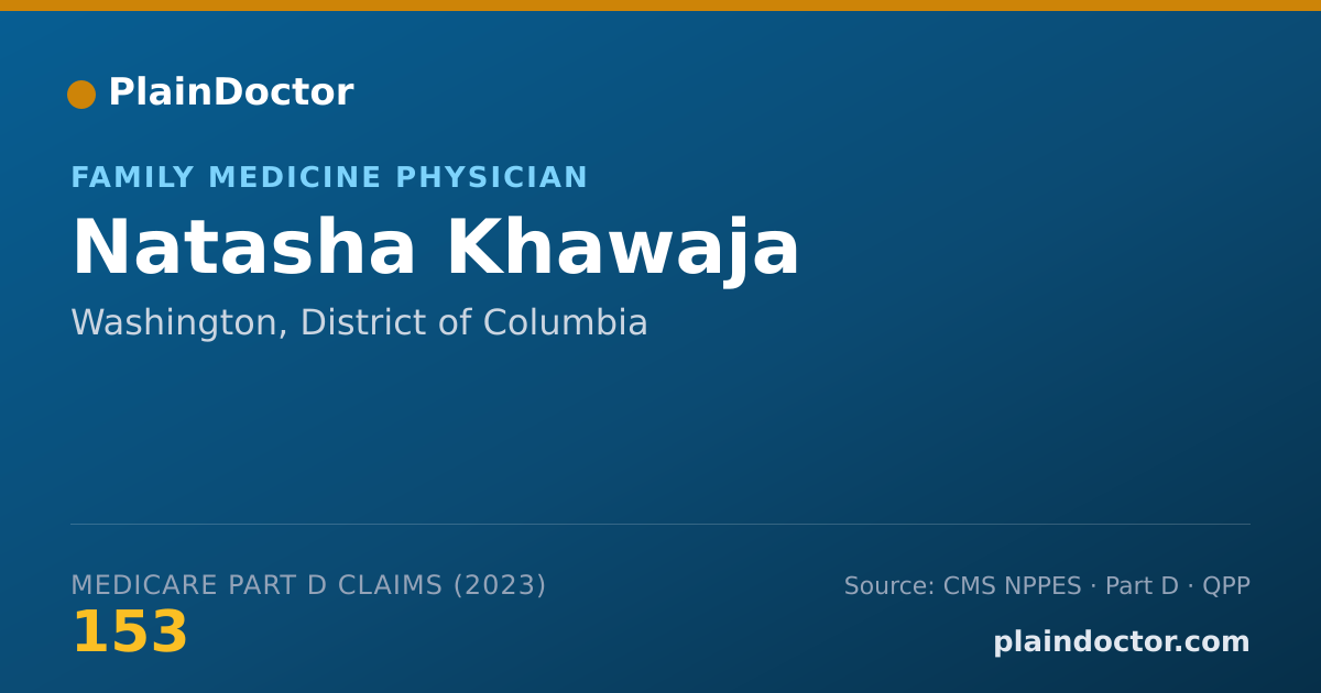 Shareable card for Natasha Khawaja - Family Medicine Physician, Washington, DC