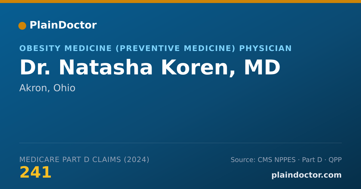 Shareable card for Natasha Koren, MD - Obesity Medicine (Preventive Medicine) Physician, Akron, OH