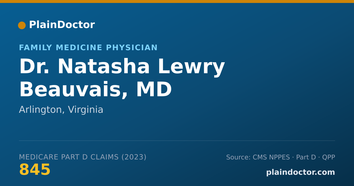 Shareable card for Natasha Lewry Beauvais, MD - Family Medicine Physician, Arlington, VA