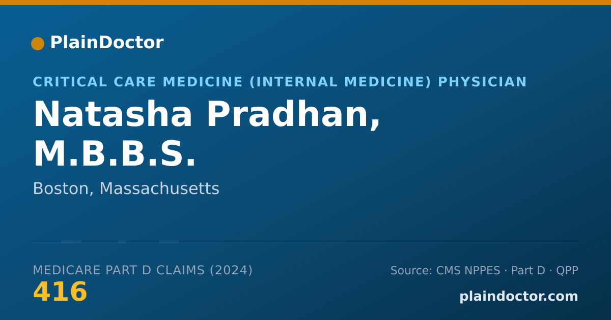 Shareable card for Natasha Pradhan, M.B.B.S. - Critical Care Medicine (Internal Medicine) Physician, Boston, MA