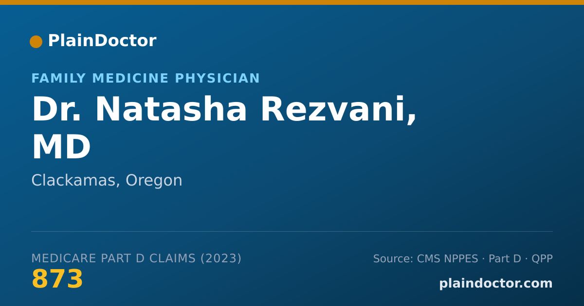Shareable card for Natasha Rezvani, MD - Family Medicine Physician, Clackamas, OR