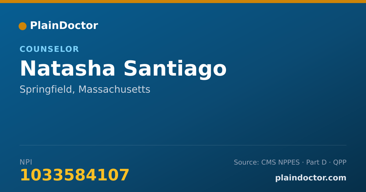 Shareable card for Natasha Santiago - Counselor, Springfield, MA
