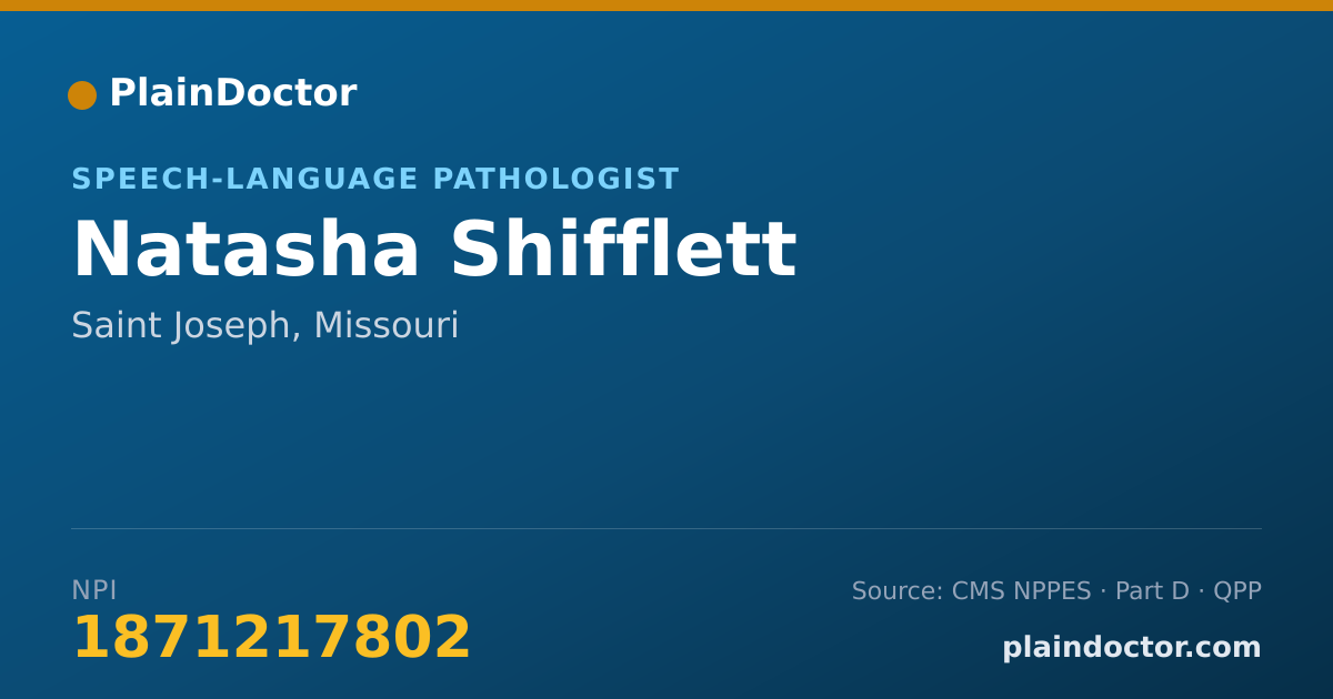 Shareable card for Natasha Shifflett - Speech-Language Pathologist, Saint Joseph, MO