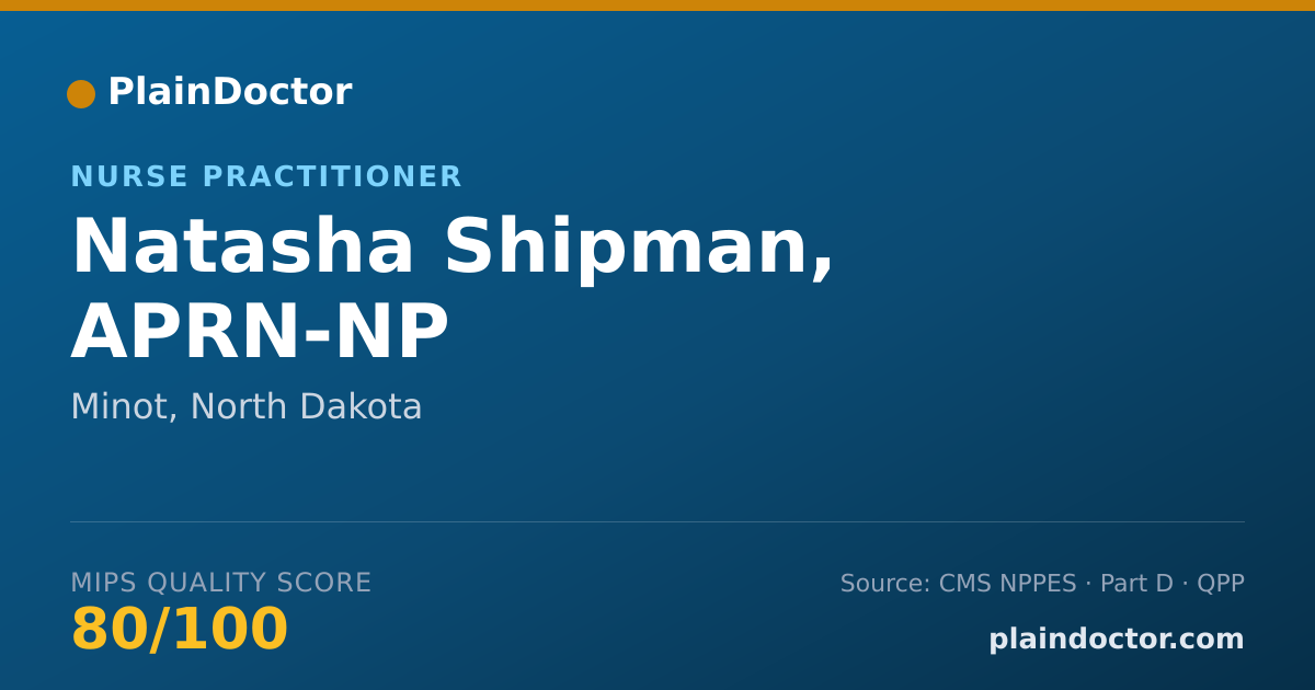 Shareable card for Natasha Shipman, APRN-NP - Nurse Practitioner, Minot, ND
