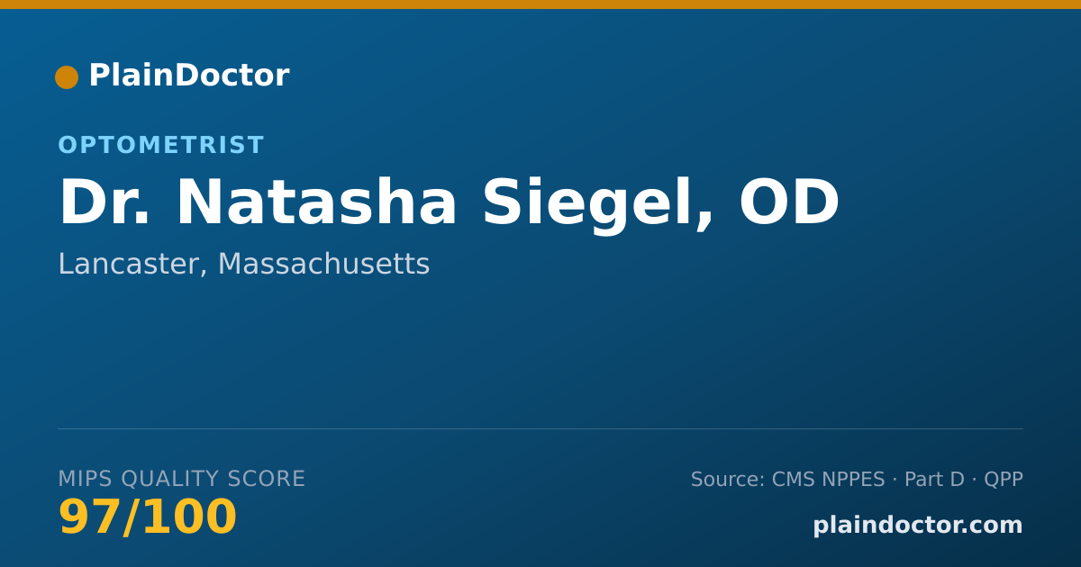 Shareable card for Natasha Siegel, OD - Optometrist, Lancaster, MA