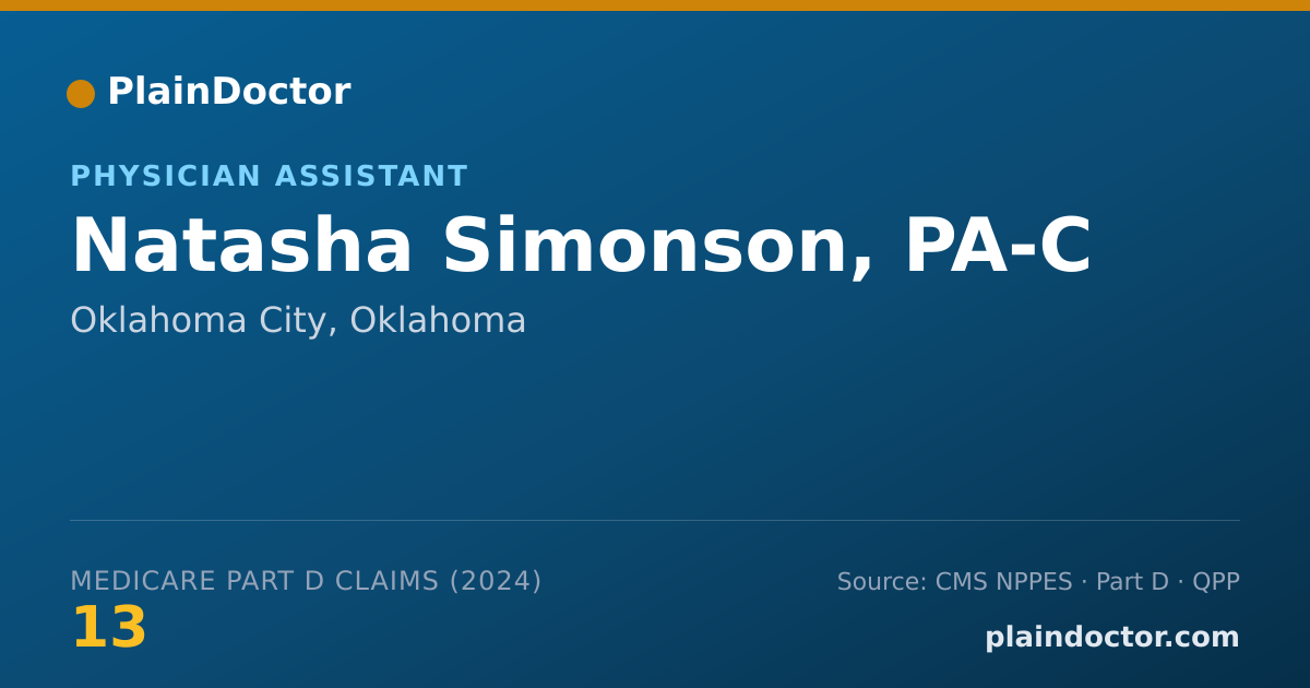 Shareable card for Natasha Simonson, PA-C - Physician Assistant, Oklahoma City, OK