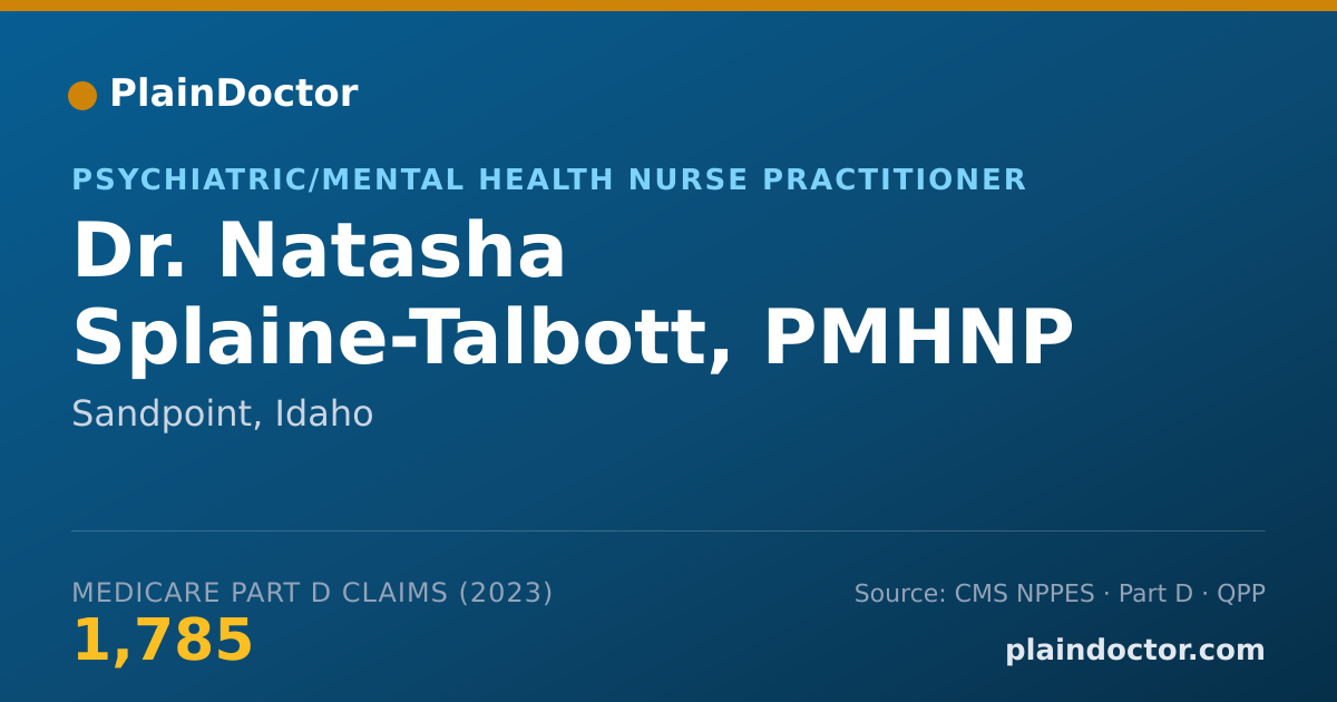Shareable card for Natasha Splaine-Talbott, PMHNP - Psychiatric/Mental Health Nurse Practitioner, Sandpoint, ID