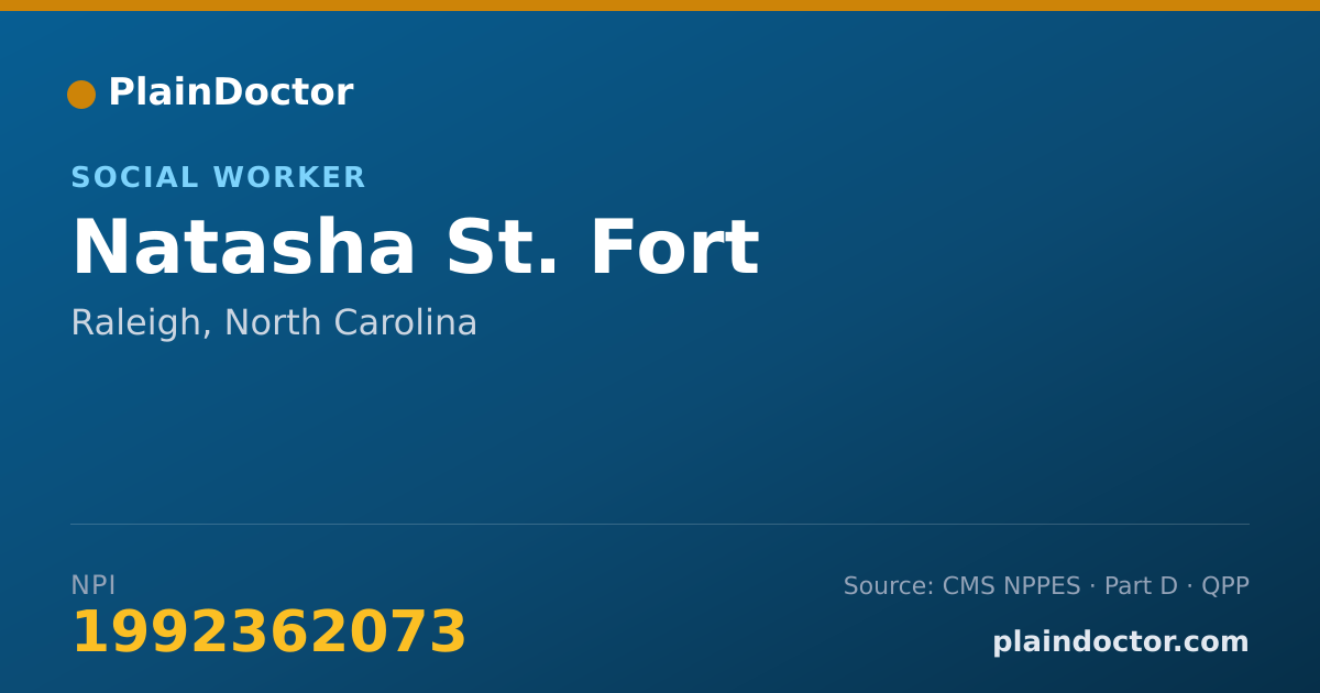 Shareable card for Natasha St. Fort - Social Worker, Raleigh, NC