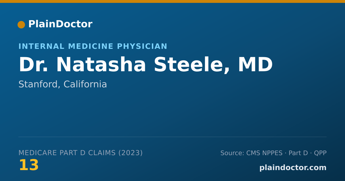 Shareable card for Natasha Steele, MD - Internal Medicine Physician, Stanford, CA