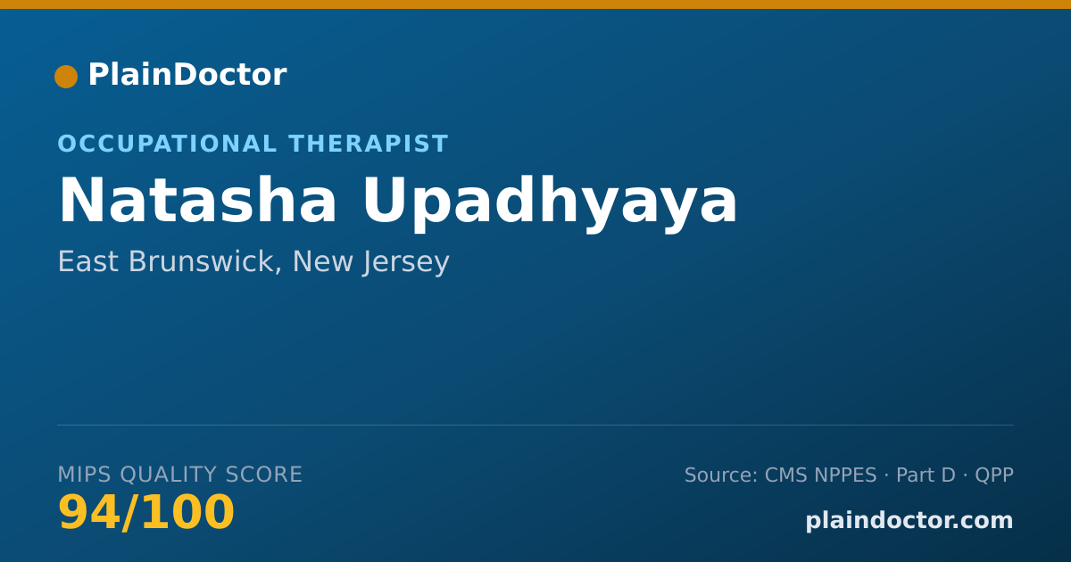 Shareable card for Natasha Upadhyaya - Occupational Therapist, East Brunswick, NJ