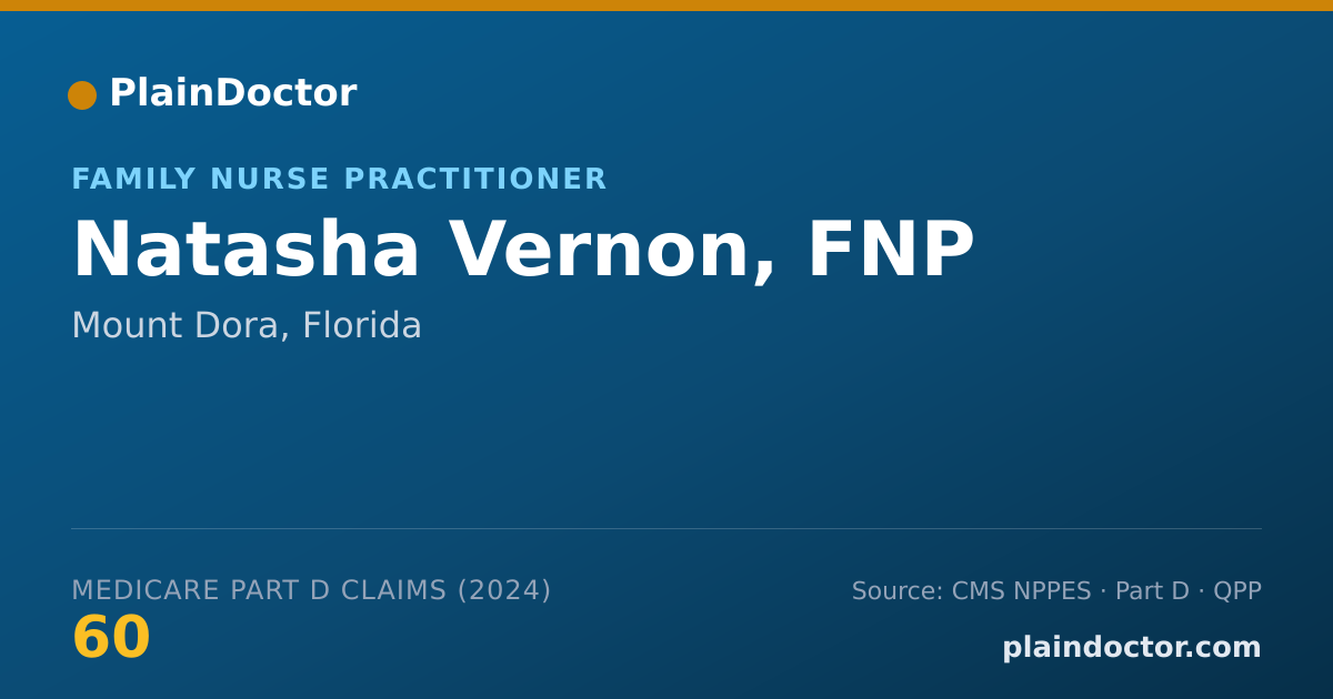 Shareable card for Natasha Vernon, FNP - Psychiatric/Mental Health Registered Nurse, Mount Dora, FL