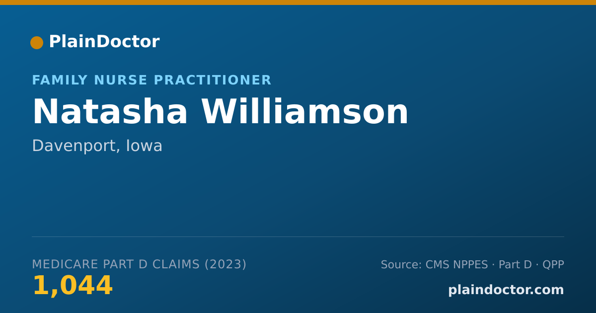 Shareable card for Natasha Williamson - Family Nurse Practitioner, Davenport, IA