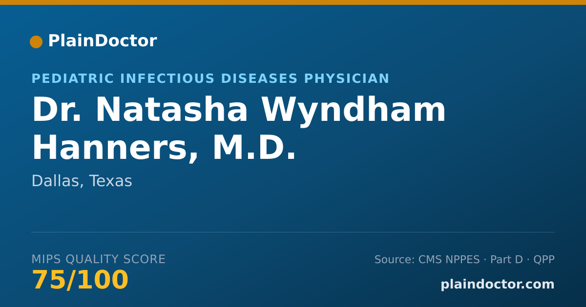 Shareable card for Natasha Wyndham Hanners, M.D. - Pediatric Infectious Diseases Physician, Dallas, TX
