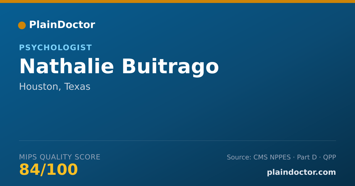 Shareable card for Nathalie Buitrago - Psychologist, Houston, TX