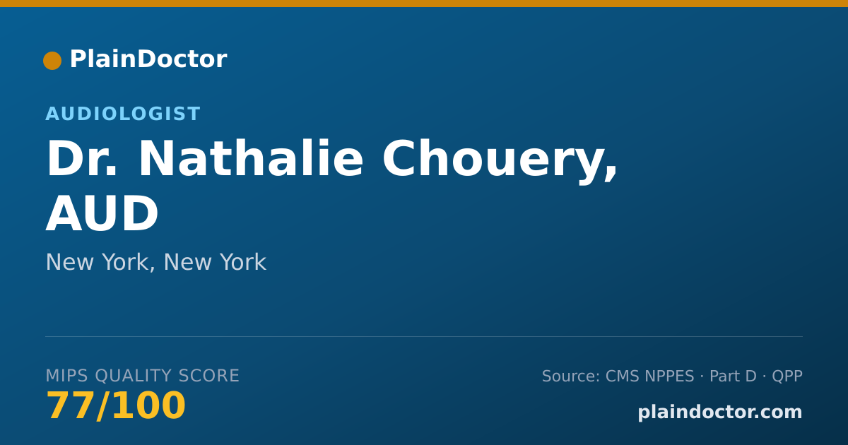 Shareable card for Nathalie Chouery, AUD - Audiologist, New York, NY