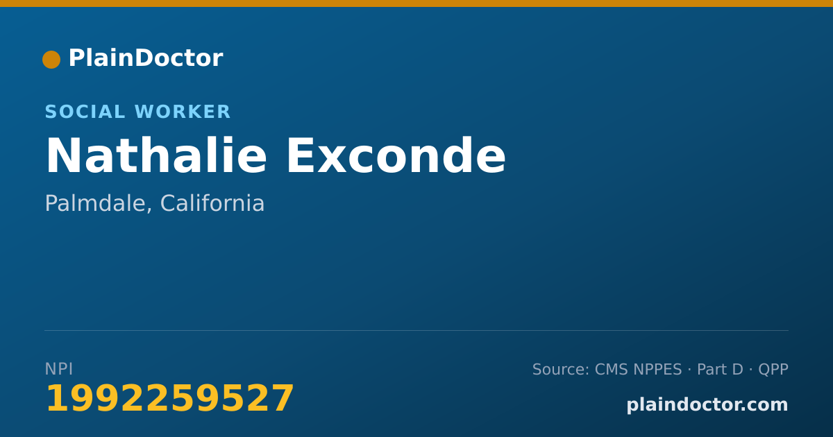 Shareable card for Nathalie Exconde - Social Worker, Palmdale, CA
