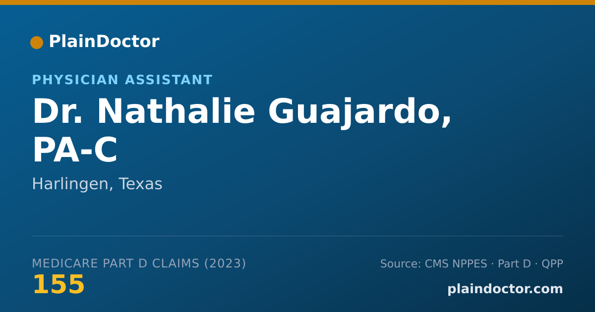 Shareable card for Nathalie Guajardo, PA-C - Physician Assistant, Harlingen, TX