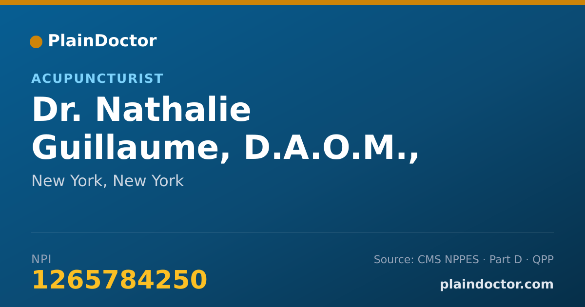 Shareable card for Nathalie Guillaume, D.A.O.M., L.AC - Acupuncturist, New York, NY