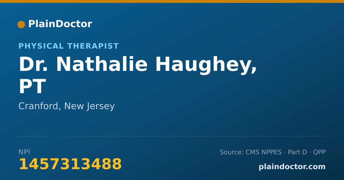 Shareable card for Nathalie Haughey, PT - Physical Therapist, Cranford, NJ