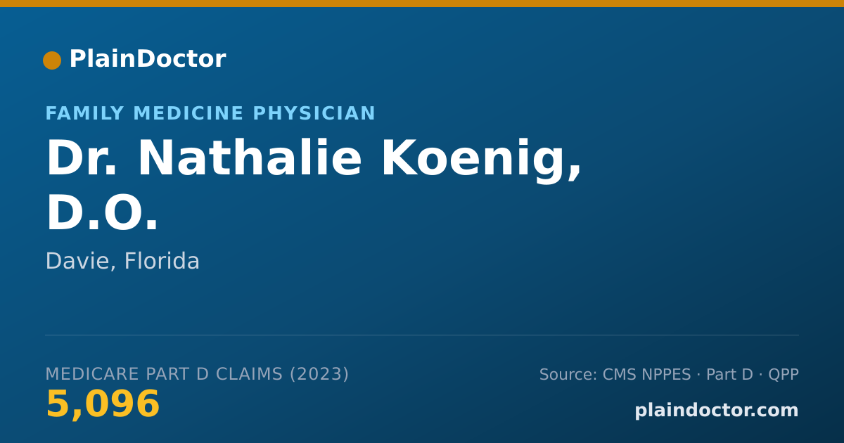 Shareable card for Nathalie Koenig, D.O. - Family Medicine Physician, Davie, FL