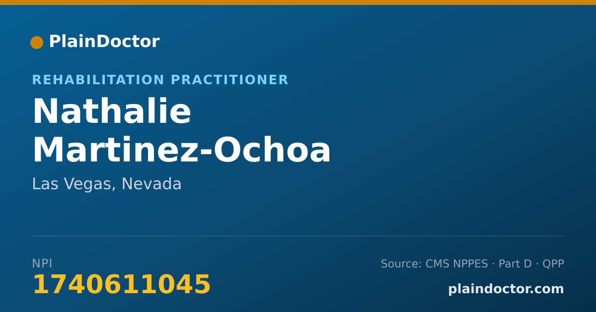 Shareable card for Nathalie Martinez-Ochoa - Rehabilitation Practitioner, Las Vegas, NV