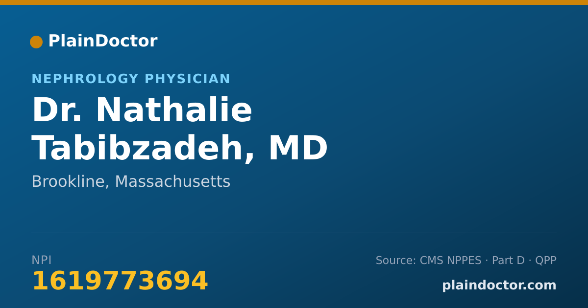 Shareable card for Nathalie Tabibzadeh, MD - Nephrology Physician, Brookline, MA