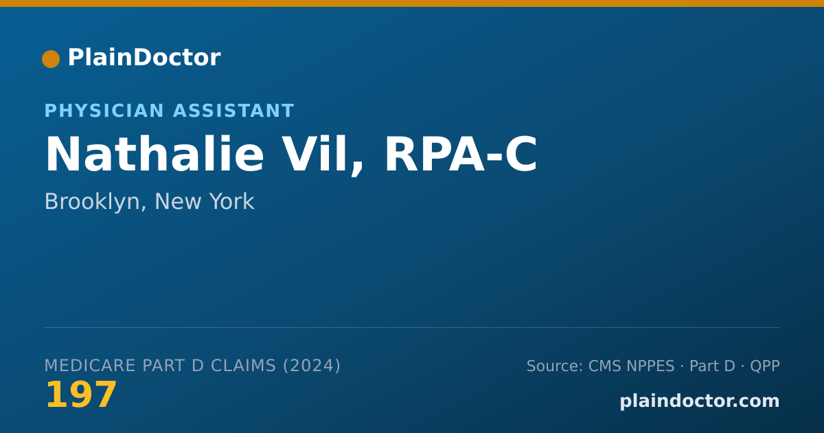 Shareable card for Nathalie Vil, RPA-C - Physician Assistant, Brooklyn, NY