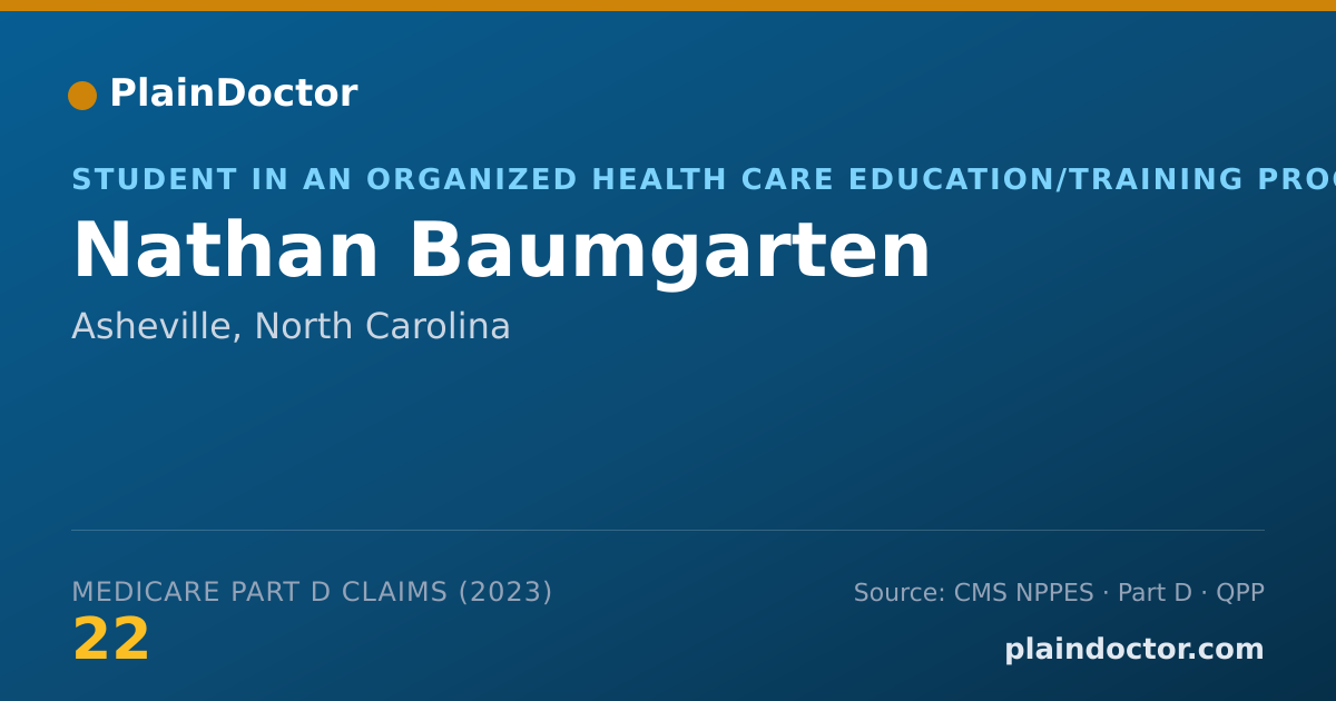Shareable card for Nathan Baumgarten - Student in an Organized Health Care Education/Training Program, Asheville, NC