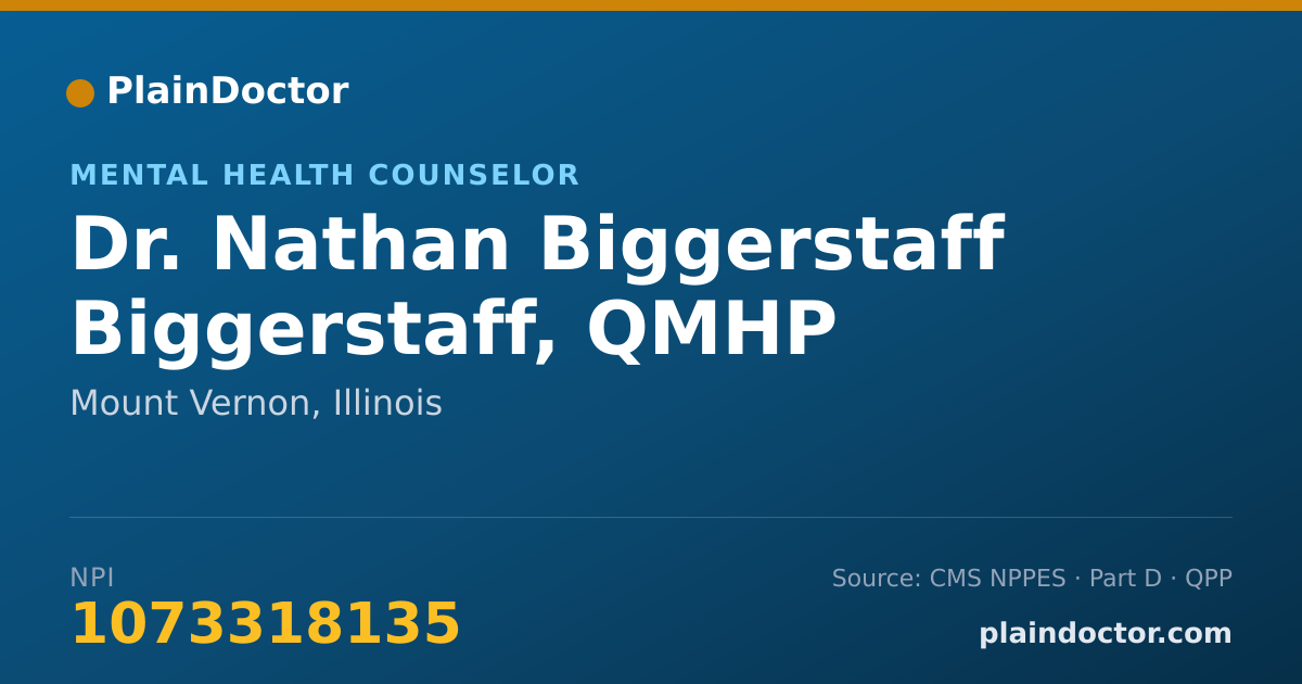 Shareable card for Nathan Biggerstaff Biggerstaff, QMHP - Mental Health Counselor, Mount Vernon, IL