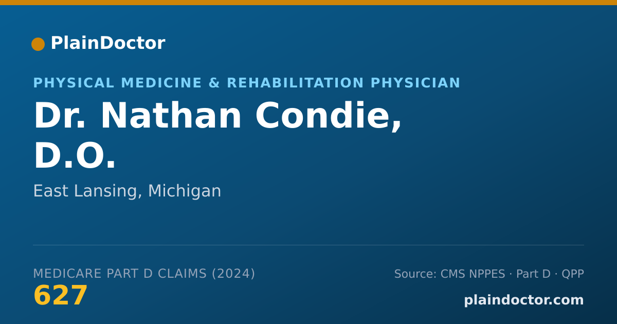 Shareable card for Nathan Condie, D.O. - Physical Medicine & Rehabilitation Physician, East Lansing, MI