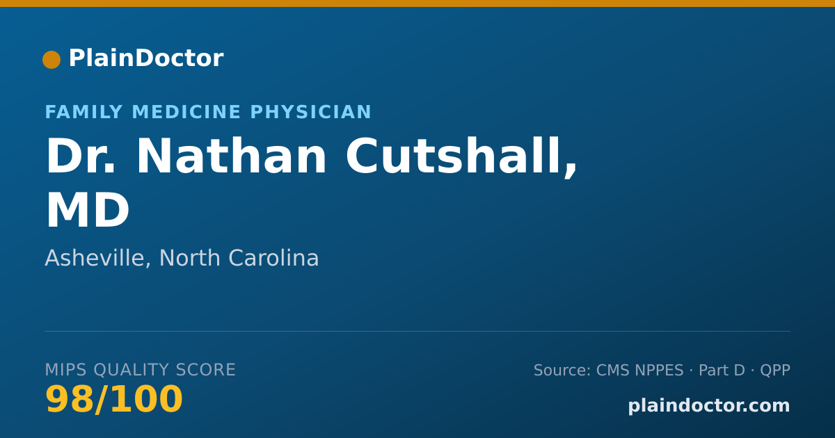 Shareable card for Nathan Cutshall, MD - Family Medicine Physician, Asheville, NC