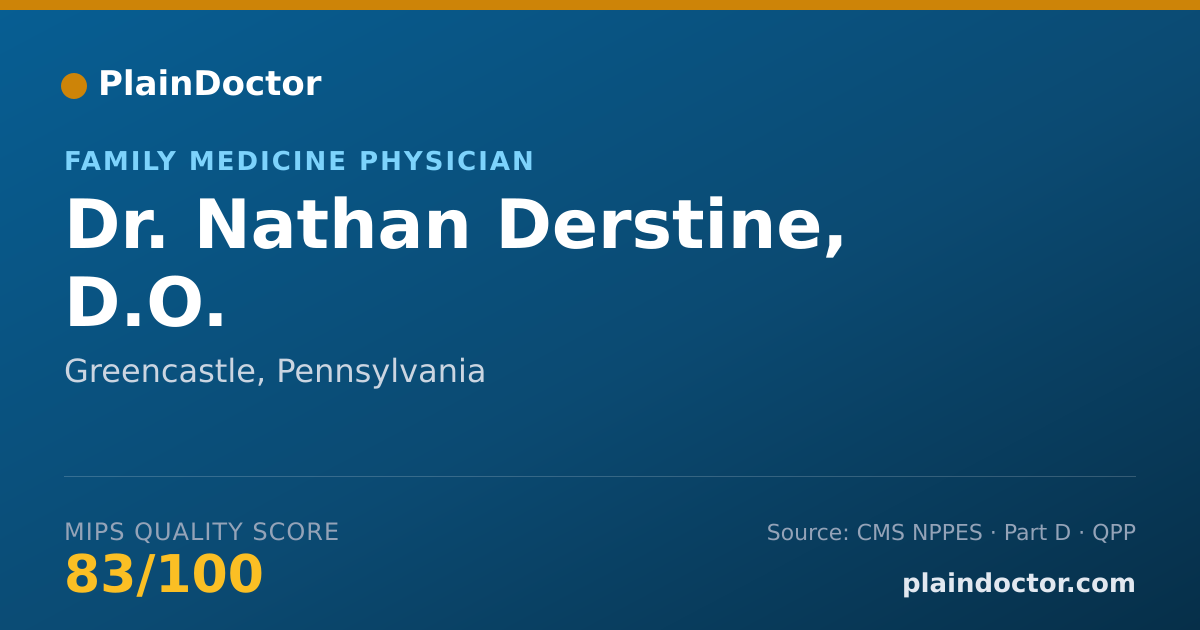 Shareable card for Nathan Derstine, D.O. - Family Medicine Physician, Greencastle, PA