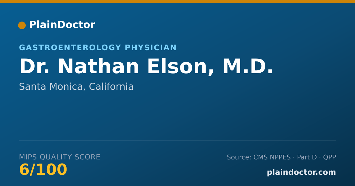 Shareable card for Nathan Elson, M.D. - Gastroenterology Physician, Santa Monica, CA