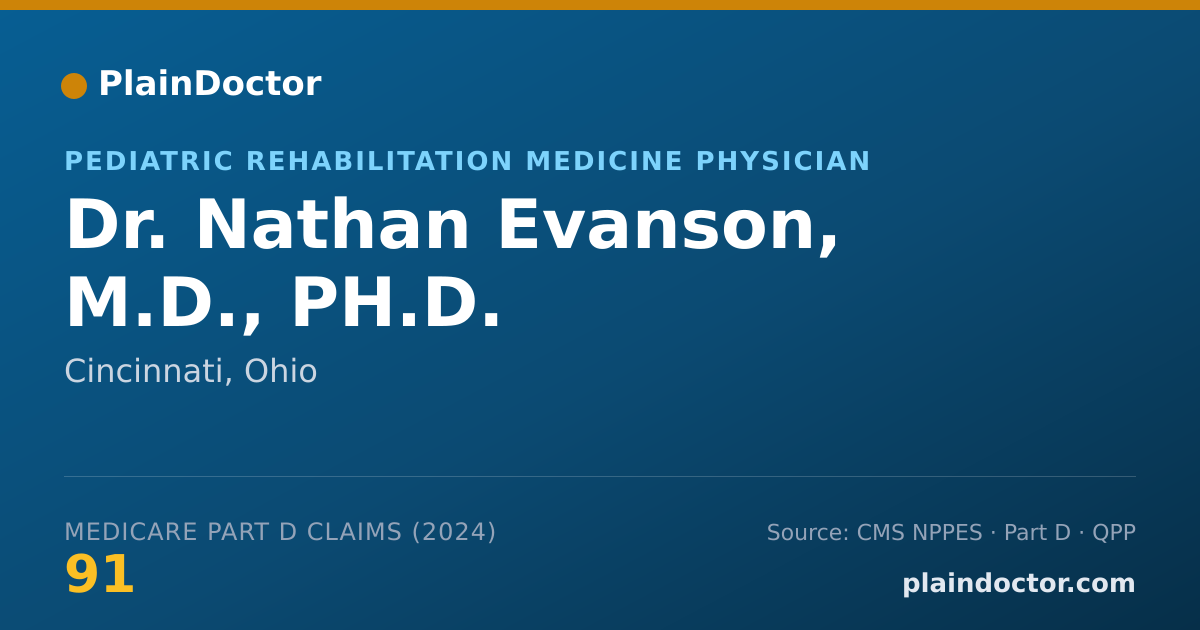 Shareable card for Nathan Evanson, M.D., PH.D. - Pediatric Rehabilitation Medicine Physician, Cincinnati, OH