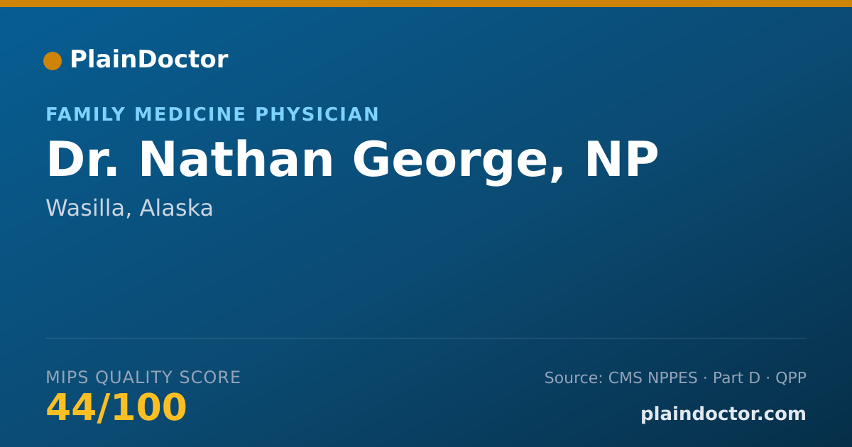 Shareable card for Nathan George, NP - Family Medicine Physician, Wasilla, AK
