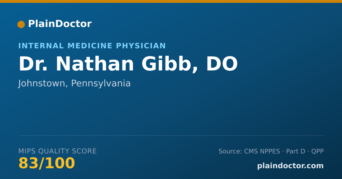 Shareable card for Nathan Gibb, DO - Internal Medicine Physician, Johnstown, PA