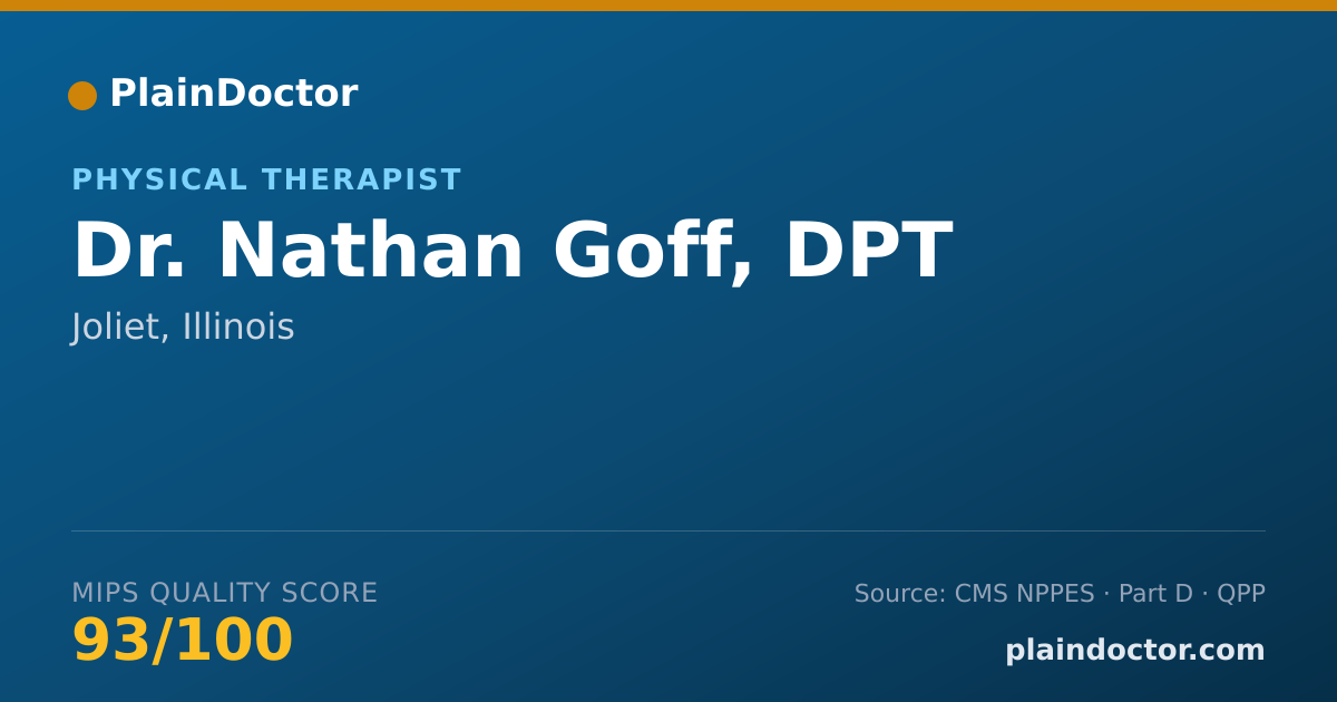 Shareable card for Nathan Goff, DPT - Physical Therapist, Joliet, IL