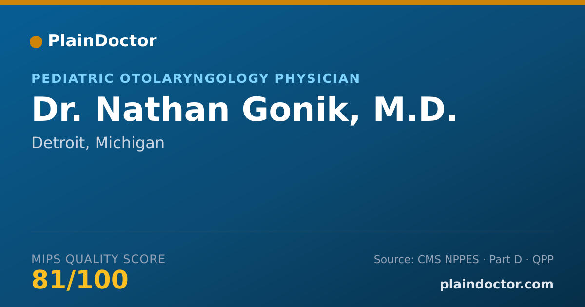 Shareable card for Nathan Gonik, M.D. - Pediatric Otolaryngology Physician, Detroit, MI