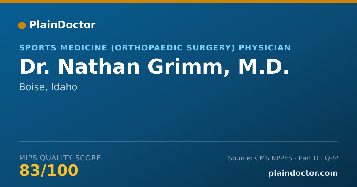 Shareable card for Nathan Grimm, M.D. - Sports Medicine (Orthopaedic Surgery) Physician, Boise, ID