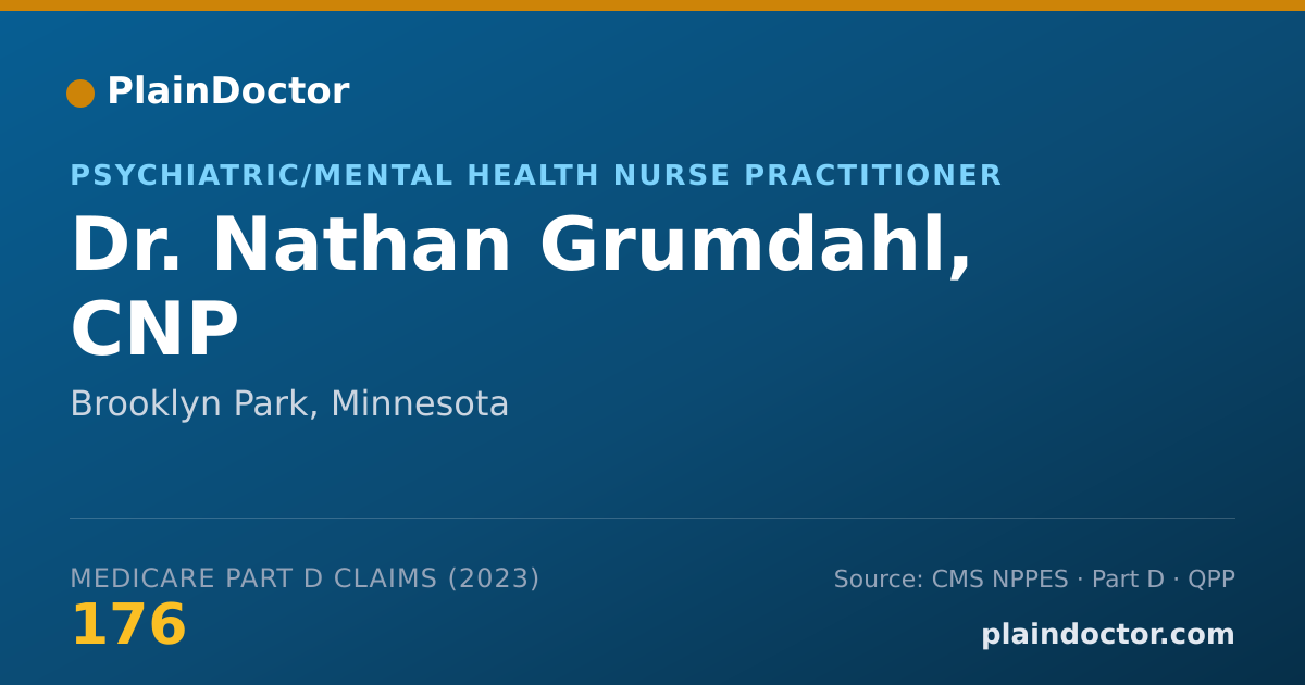 Shareable card for Nathan Grumdahl, CNP - Psychiatric/Mental Health Nurse Practitioner, Brooklyn Park, MN