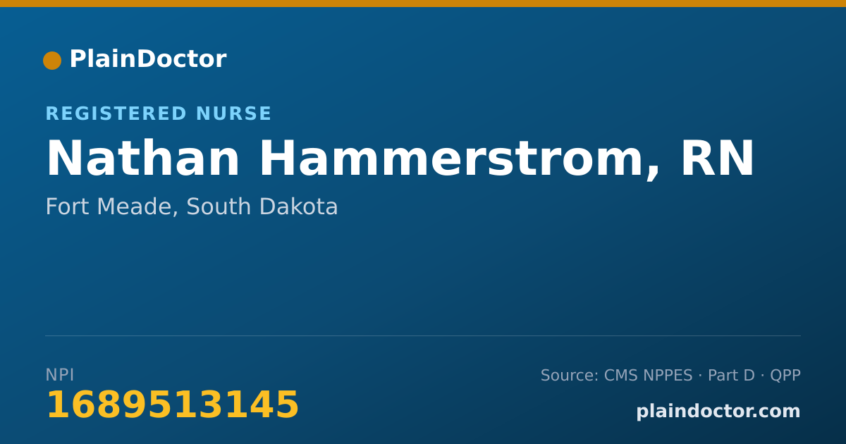 Shareable card for Nathan Hammerstrom, RN - Registered Nurse, Fort Meade, SD