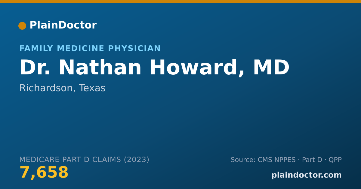 Shareable card for Nathan Howard, MD - Family Medicine Physician, Richardson, TX