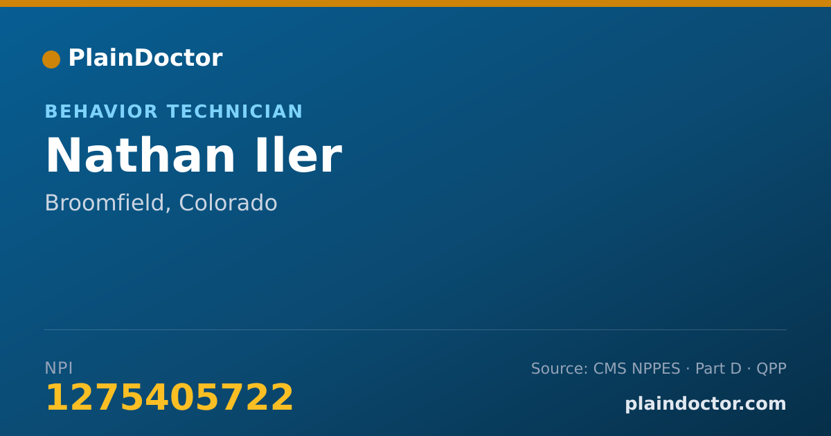 Shareable card for Nathan Iler - Behavior Technician, Broomfield, CO