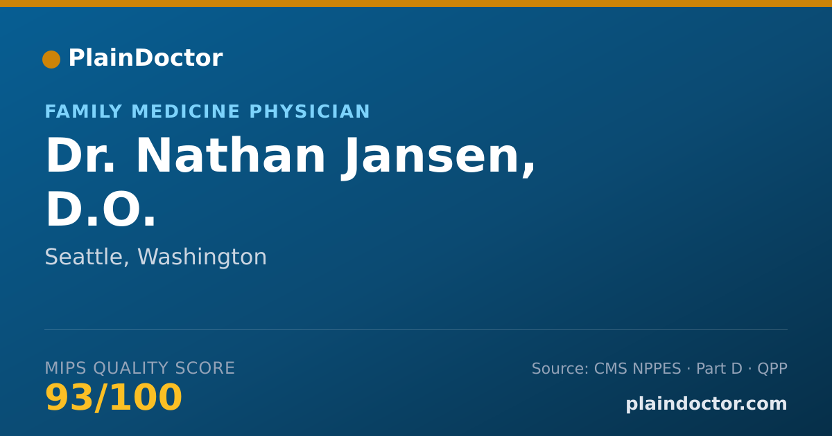 Shareable card for Nathan Jansen, D.O. - Family Medicine Physician, Seattle, WA